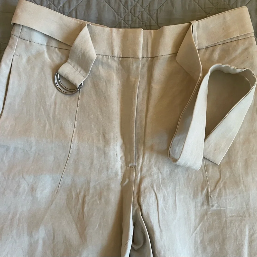 BANANA REPUBLIC HIGH-RISE BARREL TENCEL-LINEN PANT in Lunar Dust Size 4 NWT $140